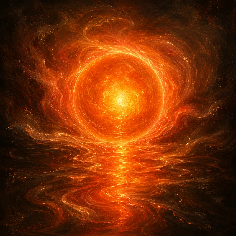 Warm orange flowing light energy like liquid fire and water, representing the sacral chakra
